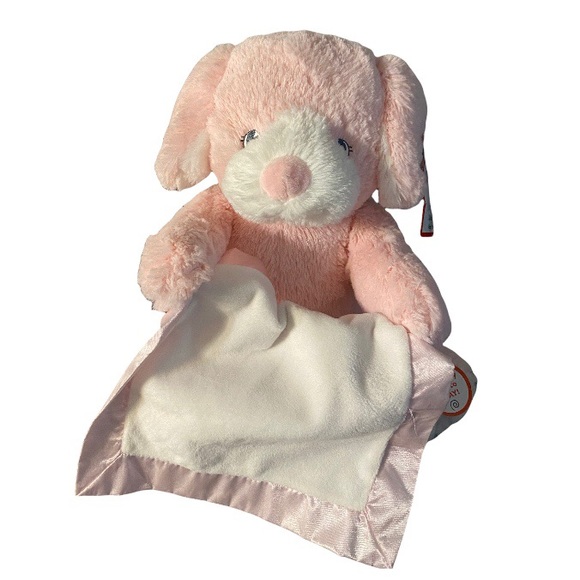 GUND Peek-A-Boo Interactive Animated PUPPY PLUSH - Soft PINK 10" Stuffed Animal - Picture 1 of 6